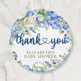 Étiquettes Cadeau Élégant Merci floral moderne Blue Hydrangea