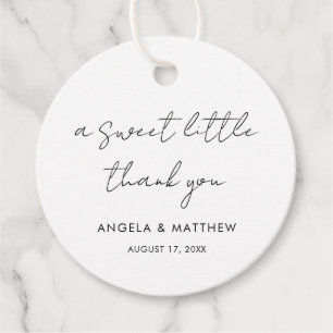 Étiquettes Cadeau Élégant Merci Mariage à lettres manuscrites