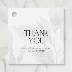 Étiquettes Cadeau Élégant Merci Mariage gris