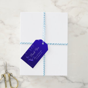 Étiquettes-cadeau Elégant Merci Royal Blue Mariage