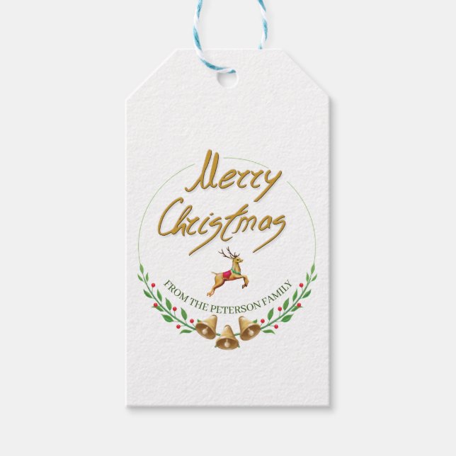 Étiquettes-cadeau Elegant Merry Christma (Devant)