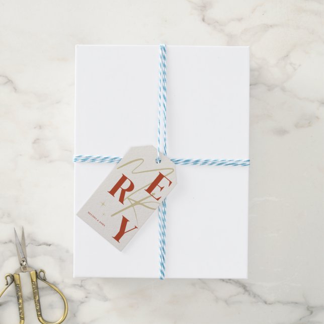 Étiquettes-cadeau Elegant Merry Christmas Typography (Avec de laficelle)