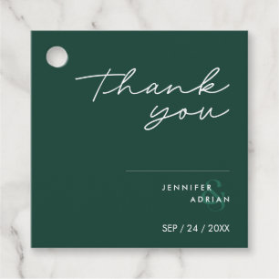 Étiquettes Cadeau Elégant minimal Eerie Noir Moderne Mariage Faveur