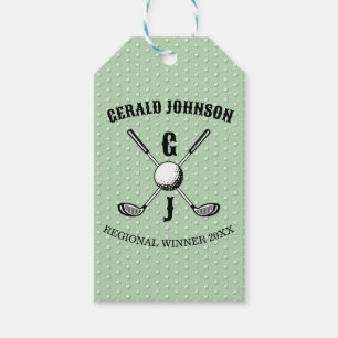 Étiquettes-cadeau Élégant Minimaliste Golf Monogr...