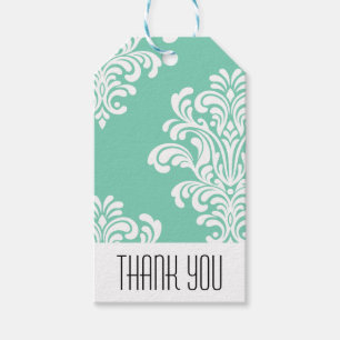Étiquettes-cadeau Elégant modèle Damask Merci