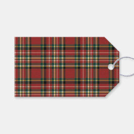 Étiquettes-cadeau Elegant Monogram Red Plaid Merry Christmas Holiday