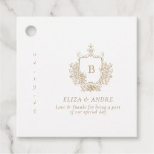 Élégant Monogramme Or Mariage Favor Balise
