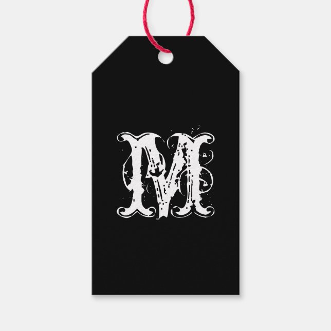 Étiquettes-cadeau Élégant monogramme personnalisé et couleur (Devant)