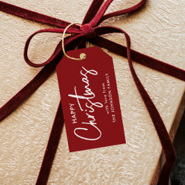 Étiquettes-cadeau Élégant Noël rouge