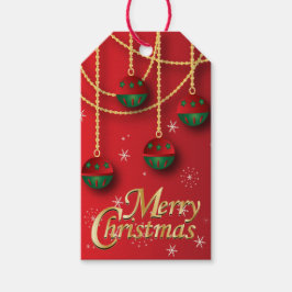Étiquettes-cadeau Élégant Noël vert, rouge et or