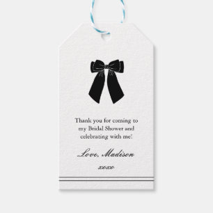 Étiquettes-cadeau Élégant noir et blanc Fête des mariées Favoriser l