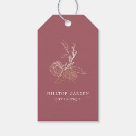 Étiquettes-cadeau Élégant or Botanique Floral Prix Tags