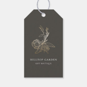 Étiquettes-cadeau Élégant or Botanique Floral Prix Tags