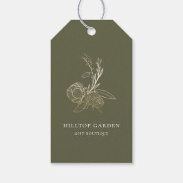 Étiquettes-cadeau Élégant or Botanique Floral Prix Tags
