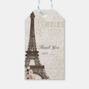Étiquettes-cadeau Élégant Paris Tour Eiffel & Roses Élégant Cadeau