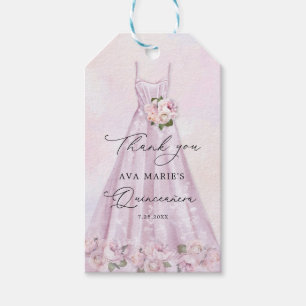 Étiquettes-cadeau Élégant Parti Floral Violet Quinceañera