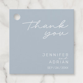 Étiquettes Cadeau Élégant Pastel bleu minimal Merci Mariage