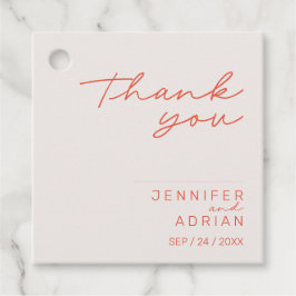 Étiquettes Cadeau Élégant Pastel Minimal Merci Mariage