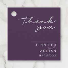 Étiquettes Cadeau Élégant Pastel minimal Merci violet Mariage Fa