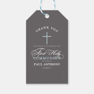 Étiquettes-cadeau Élégant Premier Saint Merci Communion Favoriser