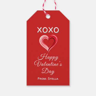Étiquettes-cadeau Elegant Red Valentine’s Day Gift Tag with Heart