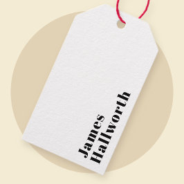 Étiquettes-cadeau Élégant Retro Moderne Lettrage | Noir modifiable