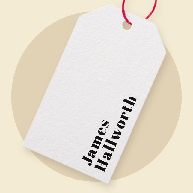 Étiquettes-cadeau Élégant Retro Moderne Lettrage | Noir modifiable (Créateur téléchargé)