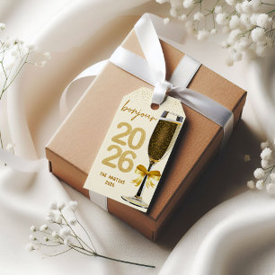 Étiquettes-cadeau Élégant Réveillon du Nouvel An Champagne