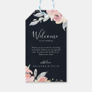 Étiquettes-cadeau Élégant rose Blush Floral Mariage Bienvenue étique