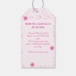 Étiquettes-cadeau Elégant rose Kitsch Aquarelle Ditsy Holiday