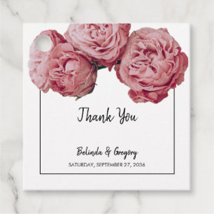 Étiquettes Cadeau Elégant Roses Rose Mariage Cadeau