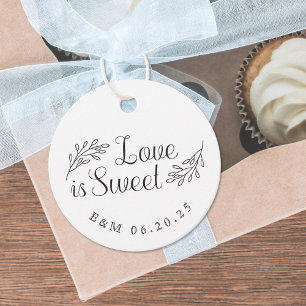 Étiquettes Cadeau Élégant Rustique Amour Botanique Est Doux Mariage