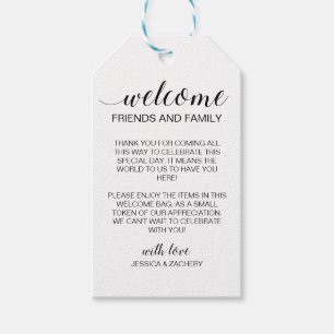 Étiquettes-cadeau Élégant sac cadeau de bienvenue de mariage