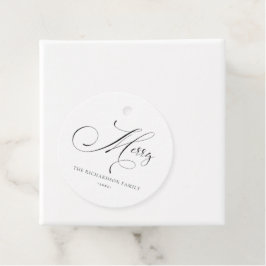 Étiquettes Cadeau Élégant Script minimal Joyeux voeux de Noël