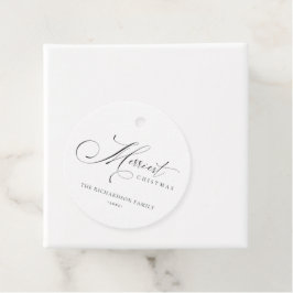 Étiquettes Cadeau Élégant Script minimal Merriest Noël Salutation