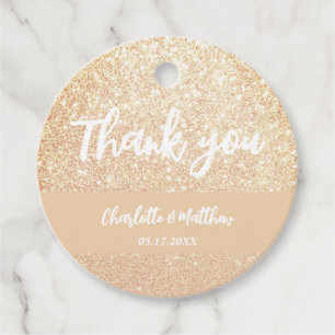 Étiquettes Cadeau Elégant Shiny Gold Parties scintillant Mariage Fav