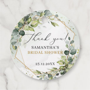 Étiquettes Cadeau Élégant shower bohème de verdure d'eucalyptus pour