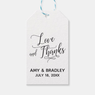 Étiquettes-cadeau Élégant, simple Amour et Merci Mariage