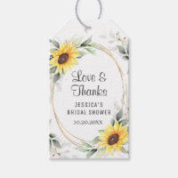 Elegant Sunflower Greenery Bridal Shower Thank You