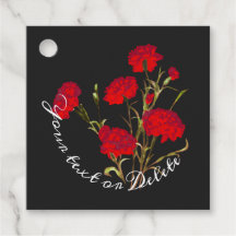 Elégant Vintage Floral Carnation rouge sur mesure