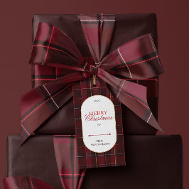 Étiquettes-cadeau Elegant vintage Tartan Plaid Christmas gift tag