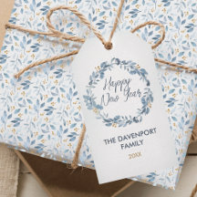 Elégante aquarelle Bleu verdure Wreath Holiday