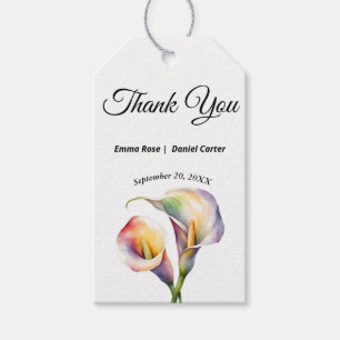 Étiquettes-cadeau Elégante aquarelle Calla Lilies Romantique Floral