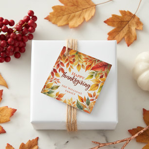 Étiquettes Cadeau Elégante aquarelle chute laisse frontière Thanksgi