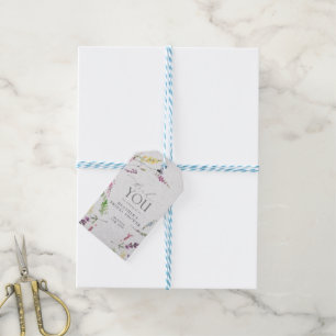 Étiquettes-cadeau Elégante aquarelle Fleur sauvage Fête des mariées