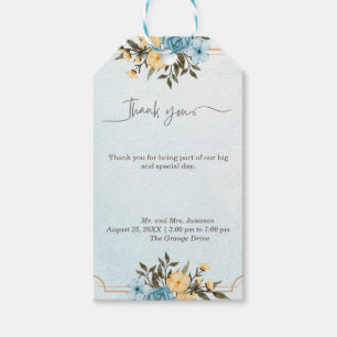 Étiquettes-cadeau Elégante aquarelle florale moderne Mariage de verd