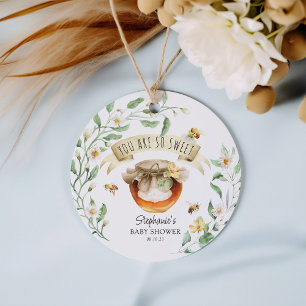 Étiquettes Cadeau Elégante aquarelle HoneyBee Baby shower Merci