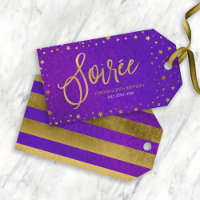 Elégante Aquarelle pourpre étoilée Soiree Annivers