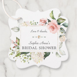 Étiquettes Cadeau Elégante aquarelle rose Blush Fête des mariées flo