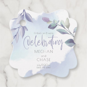 Étiquettes Cadeau Élégante aquarelle rustique feuilles de lilas aqua
